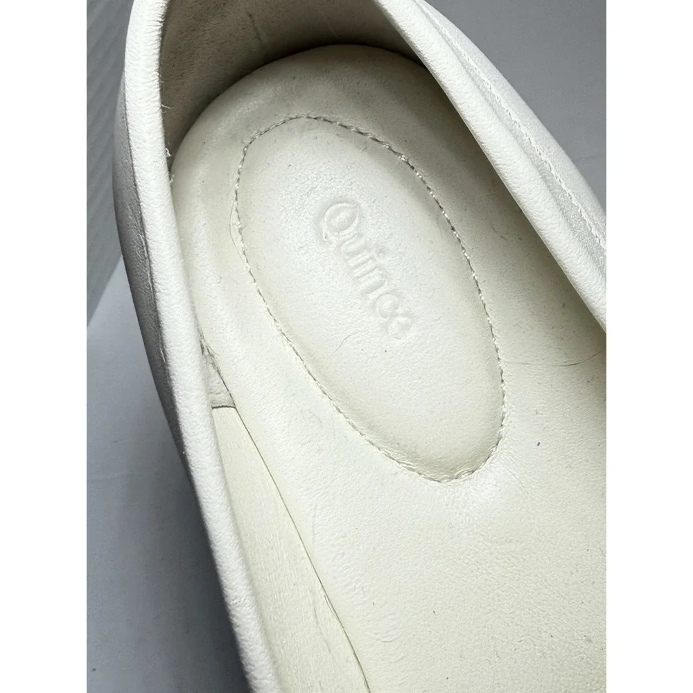 Quince Italian Leather Lug Sole Loafer In Bone Women's Sz 9